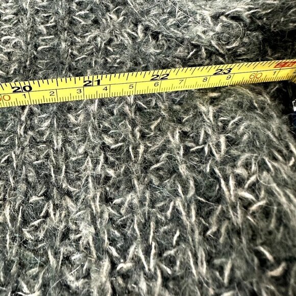 Cocogio Wool Blend Mohair Made in Italy Fringe Green Cardigan NO SIZE TAG - Picture 11 of 11